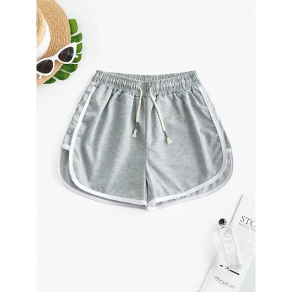 Drawstring Waist Piping Dolphin Shorts