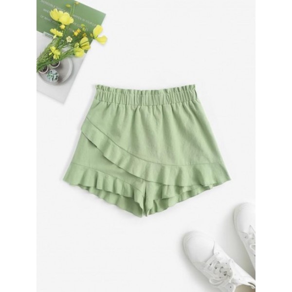 Ruffle Wide Leg Overlay Shorts