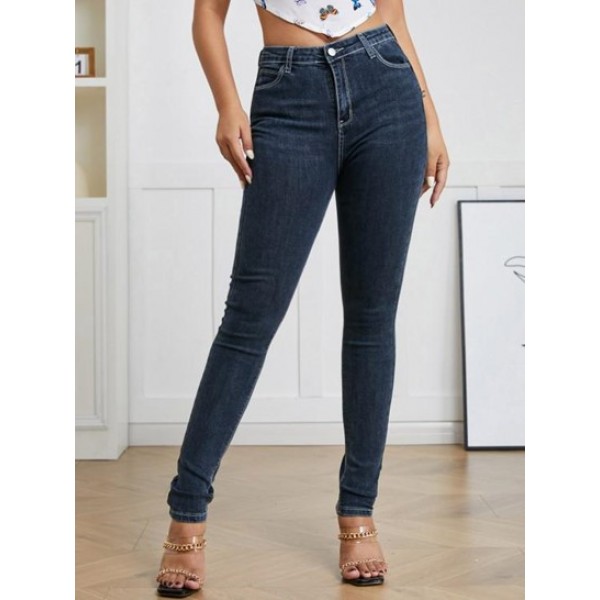 Pocket High Rise Skinny Dark Wash Jeans