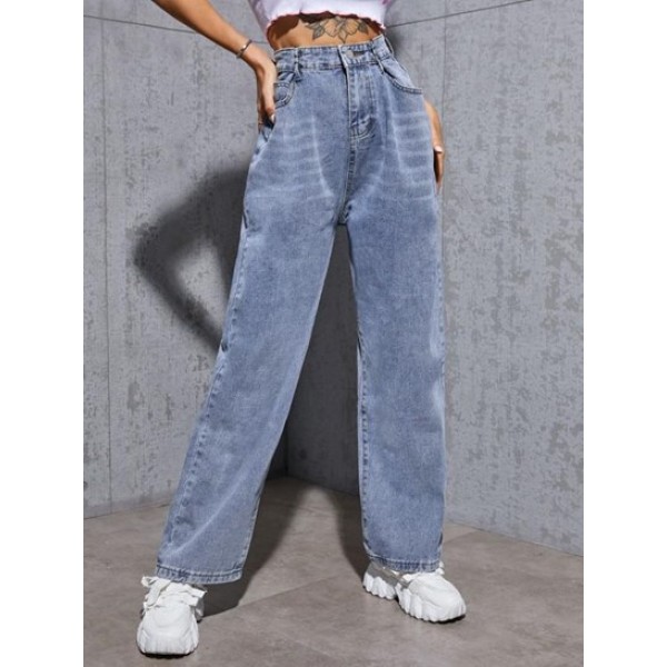 High Waisted Straight Baggy Slouchy Jean...