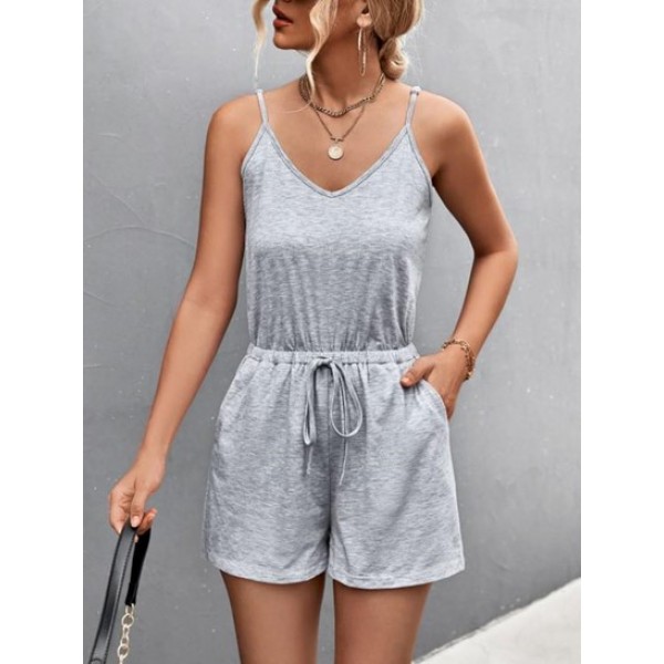 Heathered Pocket Loose Romper