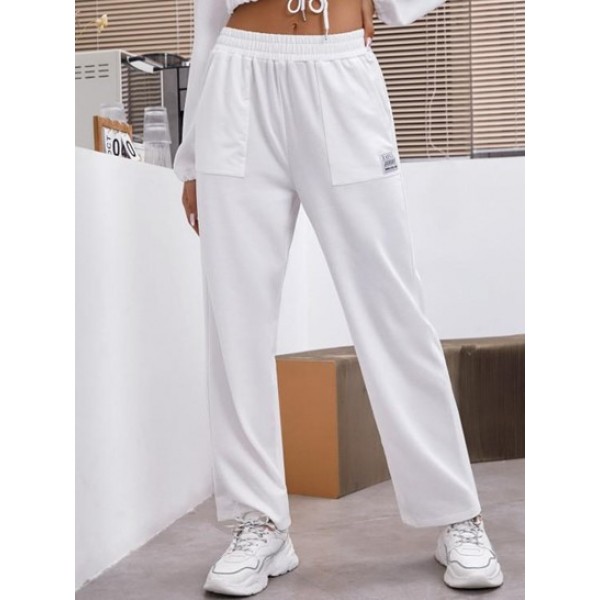 Athflow Logo Patched Pockets Wide Leg Pa...