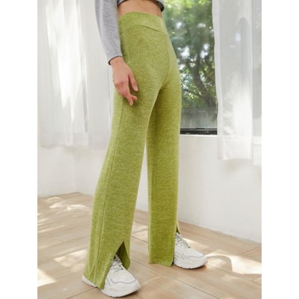 High Waisted Split Hem Jersey Flare Pant...