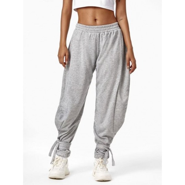 Tie Cuffs French Terry Baggy Sweatpants