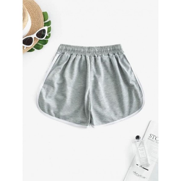 Drawstring Waist Piping Dolphin Shorts