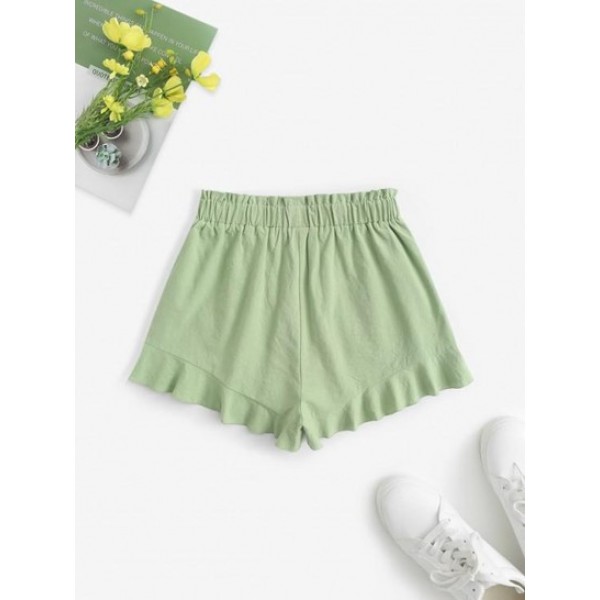 Ruffle Wide Leg Overlay Shorts