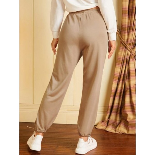 French Terry Binding Pocket Toggle Drawstring Sweatpants