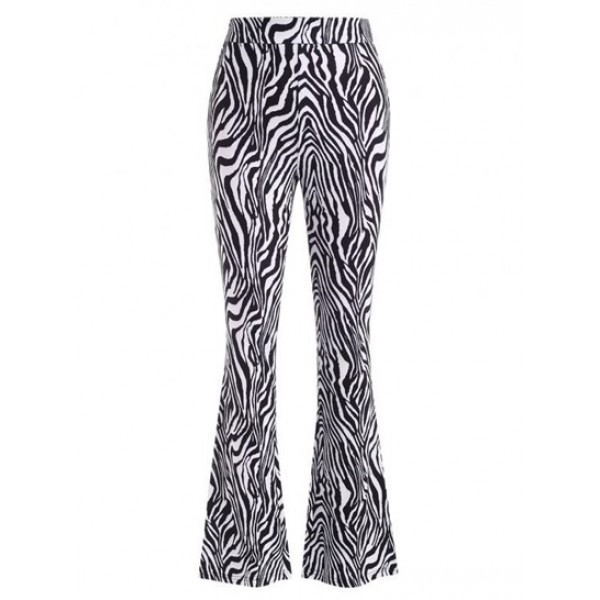 Zebra Print Flare Pants