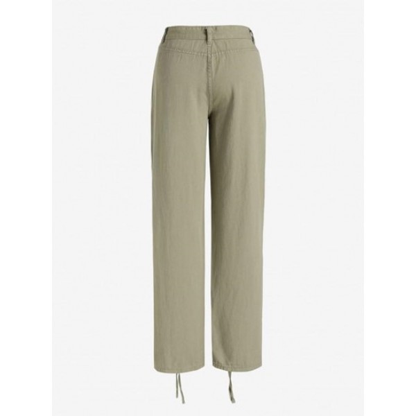 Zippered Low Rise Cinched Cargo Pants