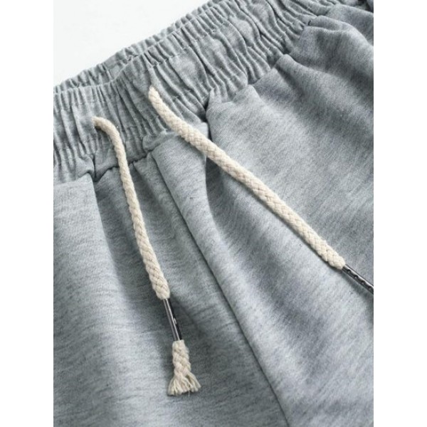 Drawstring Waist Piping Dolphin Shorts