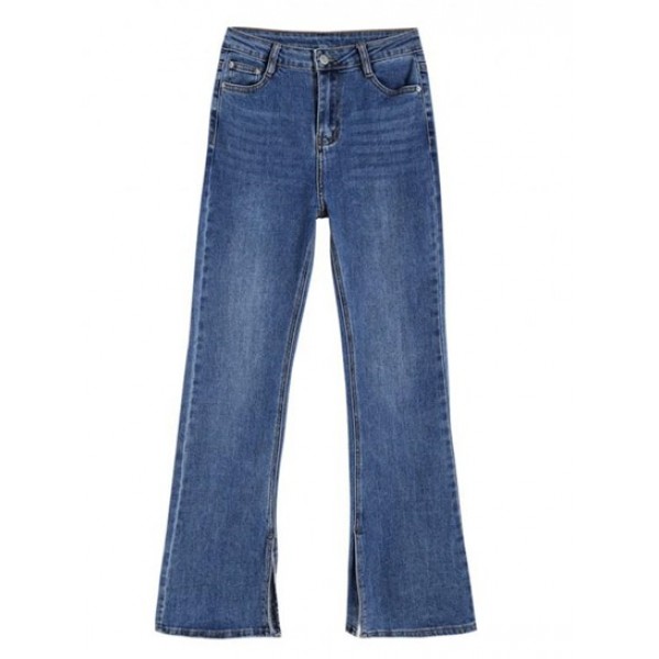 Split Hem High Waisted Flare Jeans