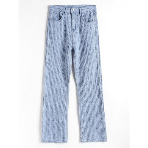 Light Wash Honeycomb Bootcut Jeans