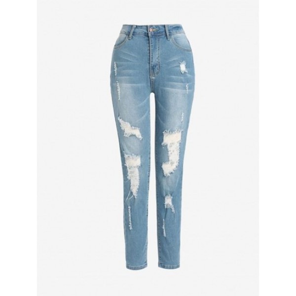 Shredded Distressed Skinny Jeans