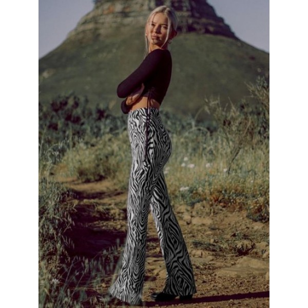 Zebra Print Flare Pants