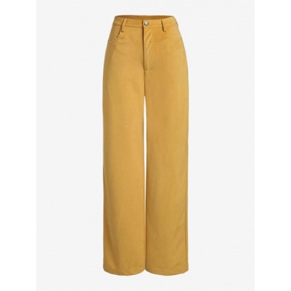 Corduroy High Waisted Wide Leg Pants