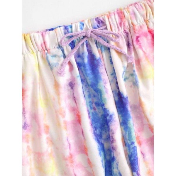 Tie Dye Drawstring Pocket Jogger Sweatpants