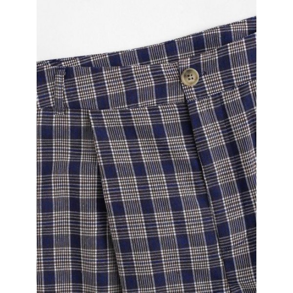 Plaid High Waisted Pocket Pants