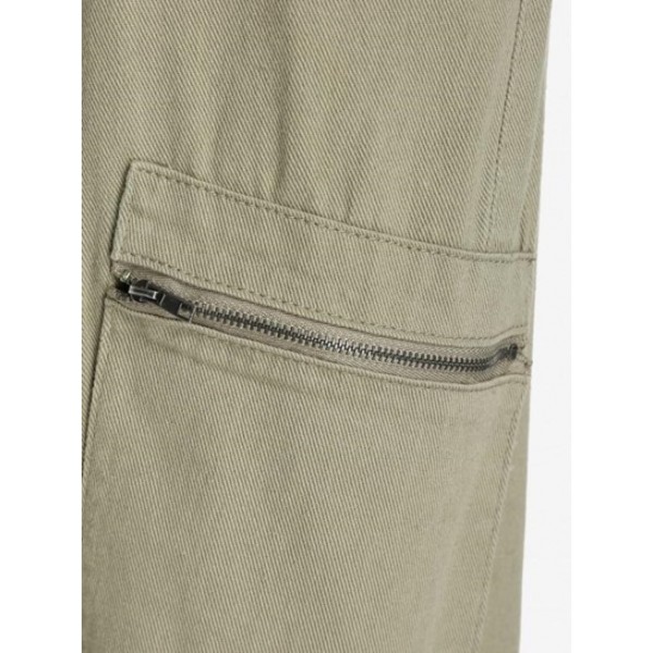 Zippered Low Rise Cinched Cargo Pants