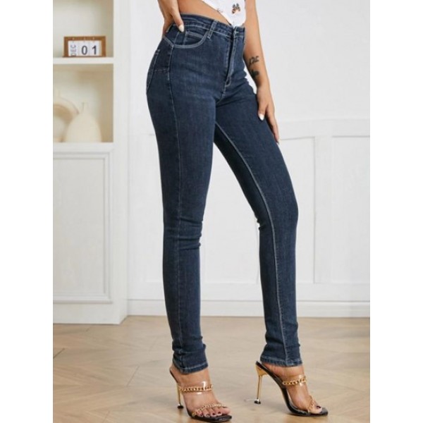 Pocket High Rise Skinny Dark Wash Jeans