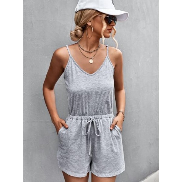 Heathered Pocket Loose Romper