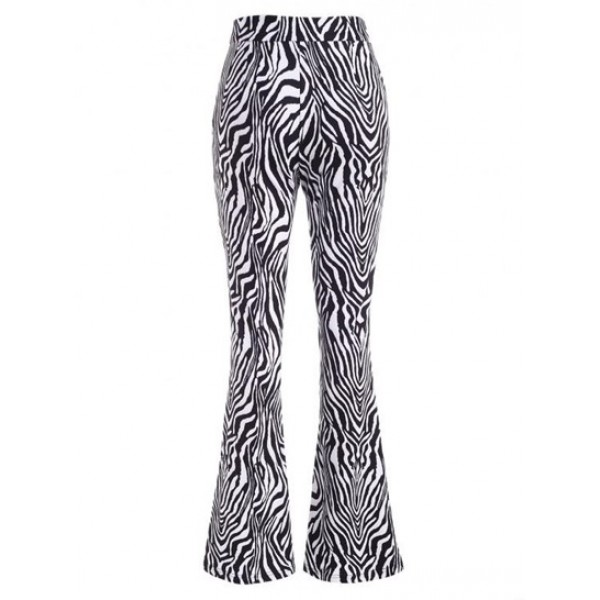 Zebra Print Flare Pants