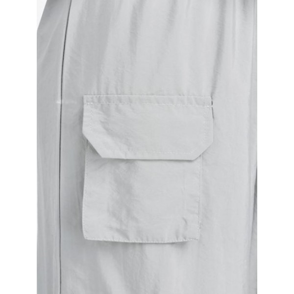 Drawstring Wide Leg Cargo Pants