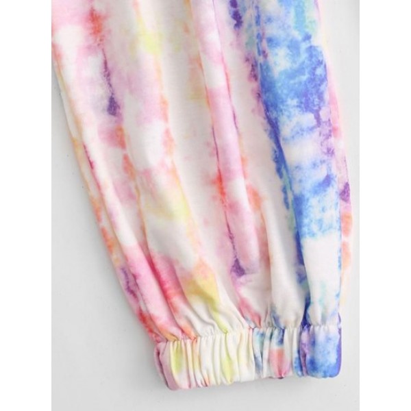 Tie Dye Drawstring Pocket Jogger Sweatpants