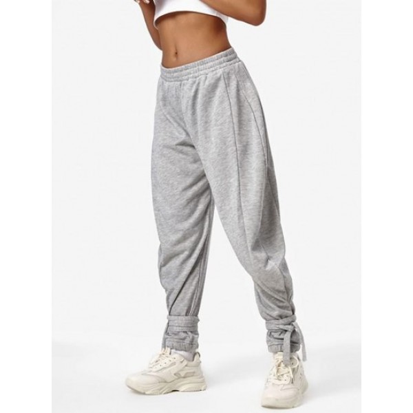 Tie Cuffs French Terry Baggy Sweatpants