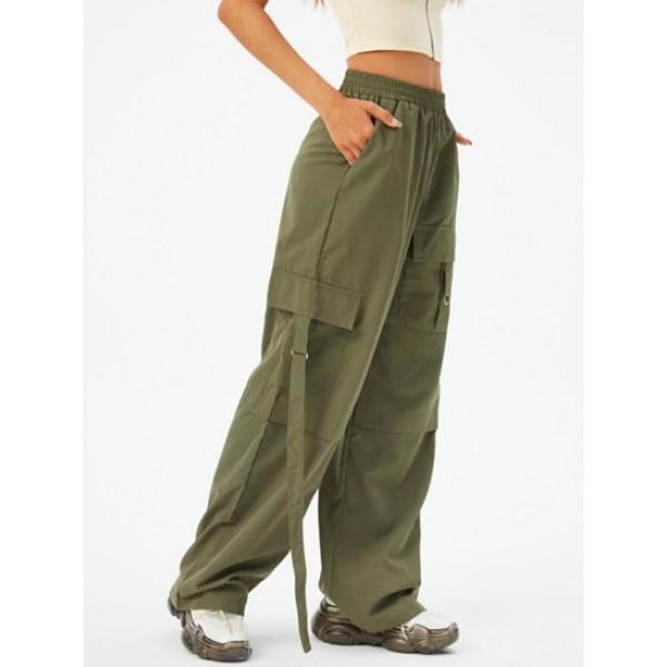 High Waisted Wide Leg Cargo Pants