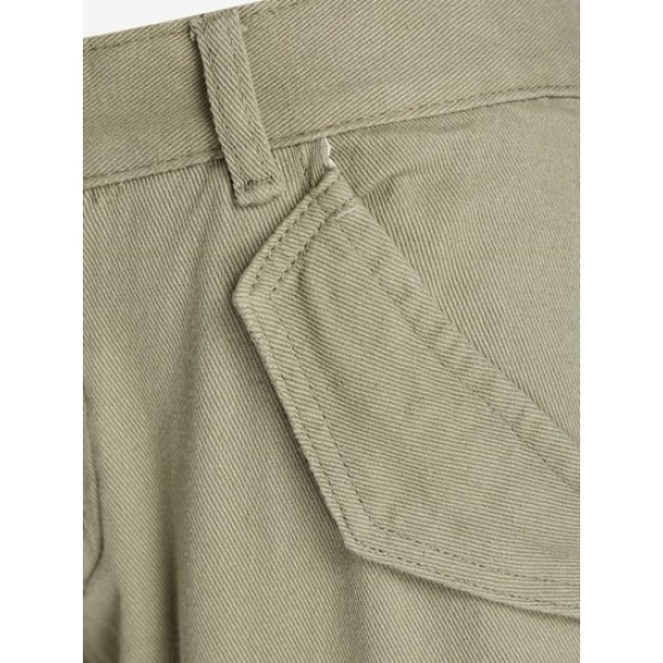 Zippered Low Rise Cinched Cargo Pants