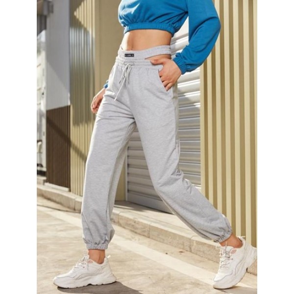 Drawstring Pelvic Cutout Jogger Pants